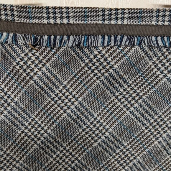 Sigrid Olsen Skirt Women Size 14 Wool Blend Plaid Fringe Trim Pleated - Picture 3 of 7